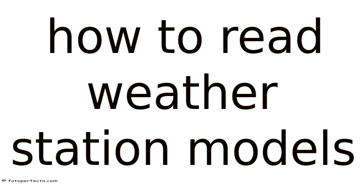 How To Read Weather Station Models